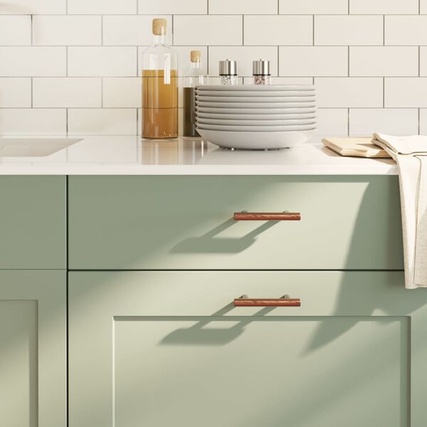 vidaXL M&acirc;nere de dulap, 20 buc., bronz, 64 mm, oțel inoxidabil