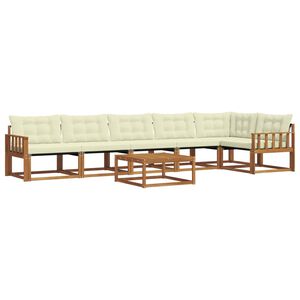 vidaXL Set de canapele de exterior cu pernă 7 pcs Natural și Crem