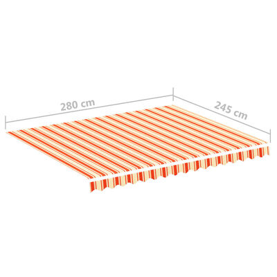 vidaXL Pânză de rezervă copertină, galben și portocaliu, 3x2,5 m