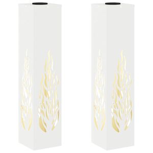 vidaXL Lumină LED Solară pentru Alei 2 buc. Alb cald 18 x 18 x 80 cm