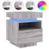vidaXL Noptieră cu lumini LED, sonoma gri, 40x39x48,5 cm