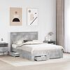 vidaXL Cadru de pat cu sertar cu headboard cu depozitare Lemn compozit