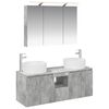 vidaXL Set dulap baie 4 buc. Gri Beton Lemn prelucrat