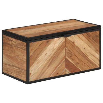 vidaXL Cutie de depozitare, 60x30x30 cm, lemn masiv de acacia și fier