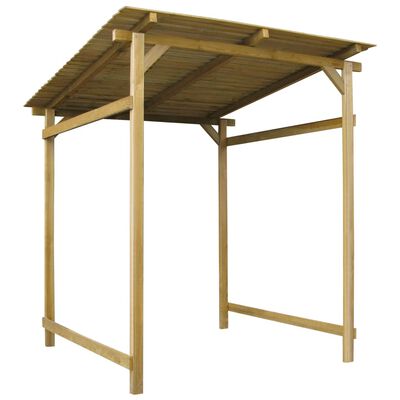 Foișor lemn cu spațiu depozitare, copertină înclinată, 180x200x200 cm