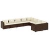 vidaXL Set canapele de grădină cu perne, 9 piese, maro, poliratan