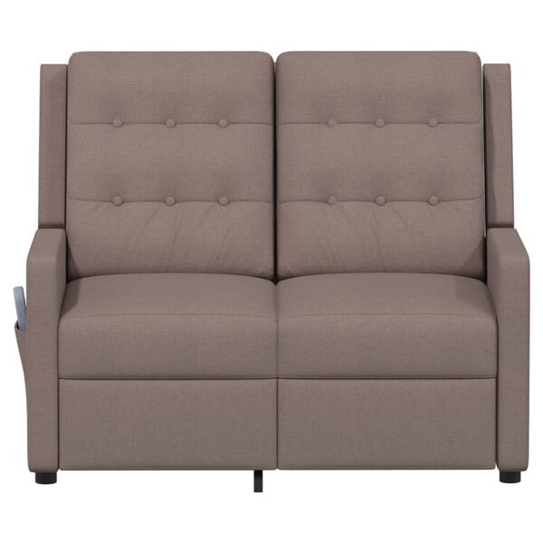 vidaXL Fotoliu rabatabil de masaj cu 2 locuri, gri taupe, textil