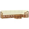 vidaXL Set de canapele de exterior 7 buc. Natural și Crem Poliester