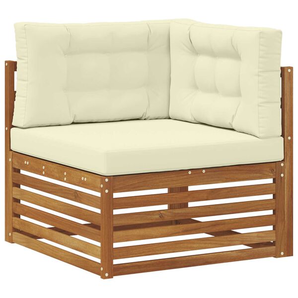 vidaXL Seturi de canapele 9 pcs Natural și Crem Lemn Solid de Acacia