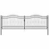 vidaXL Poartă din Gard cu V&acirc;rf de Lancă KAMPEN 404 x 125 cm Oțel Gri