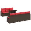 vidaXL Set de canapele pentru grădină 8 buc. Maro Rattan poli