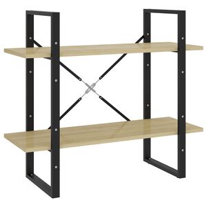 vidaXL Bibliotecă cu 2 rafturi, stejar sonoma, 80x30x70 cm, PAL