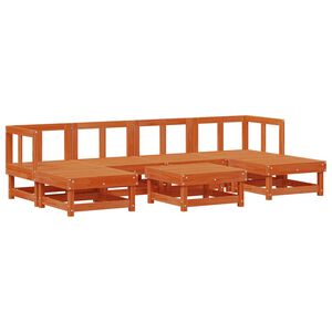 vidaXL Set de lounge pentru grădină 7 pcs Maro Ceară Lemn masiv de pin