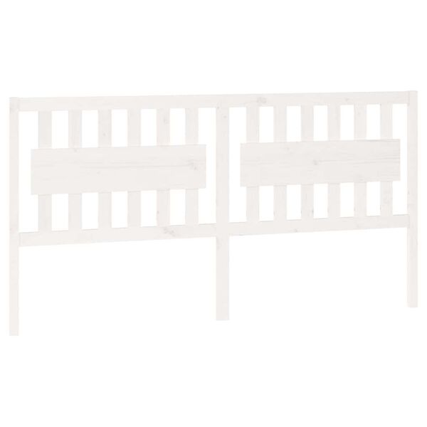 vidaXL Tăblie de pat, alb, 185,5x4x100 cm, lemn masiv de pin