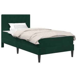 vidaXL Cadru de pat cu saltea Verde &icirc;nchis 80 x 200 cm Catifea