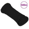 vidaXL Fr&acirc;nghie de lucru, negru, 4 mm, 500 m, poliester
