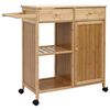 vidaXL Cărucior de bucătărie cu roți natural 90,5 x 36 x 86,5 cm