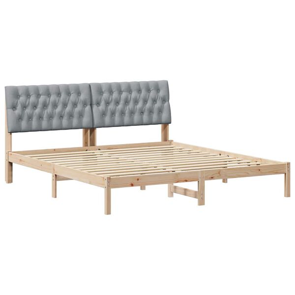 vidaXL Cadru de pat cu tăblie tapițată cu headboard Maro 180 x 200 cm