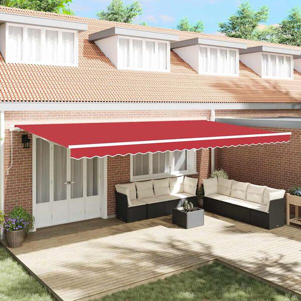 vidaXL Cortina Retractabilă Roșu 600 &times; 350 cm Poliester și Aluminiu