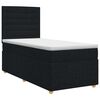 vidaXL Pat boxspring cu saltea cu headboard Negru 90 x 190 cm Țesătură