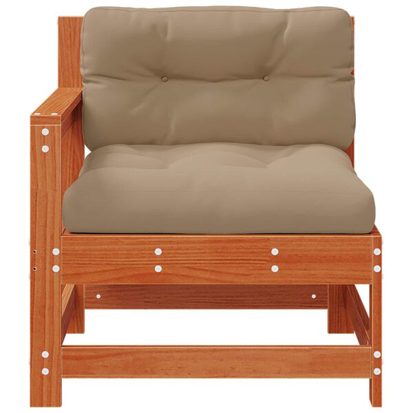 vidaXL Sofa de colț pentru grădină Lemn masiv de pin Maro Ceară