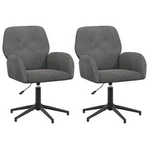 vidaXL Scaune birou cu rotire 2 buc. 54 x 55 x 90 cm Gri &icirc;nchis