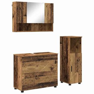 vidaXL Set de mobilier pentru baie cu sertar cu raft 3 pcs Lemn Vechi