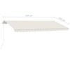 vidaXL Copertină retractabilă manual cu LED, crem, 450x350 cm