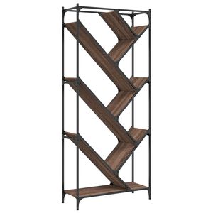 vidaXL Bibliotecă, stejar maro, 79x30x180 cm, lemn prelucrat/metal