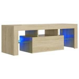 vidaXL Comodă TV cu lumini LED, stejar Sonoma, 120x35x40 cm
