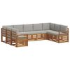 vidaXL Set de canapele de exterior 9 buc. Gri natural și deschis