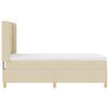 vidaXL Pat cu arcuri cu saltea cu headboard Crem 90 x 190 cm țesătură