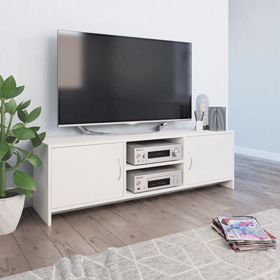 vidaXL Comodă TV, alb lucios, 120 x 30 x 37,5 cm, PAL
