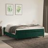 vidaXL Pat box spring cu saltea, verde &icirc;nchis, 160x200 cm, catifea