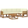 vidaXL Set de canapele de exterior 6 buc. Natural și Crem