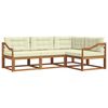 vidaXL Set de canapele de exterior 4 buc. Natural și Crem