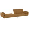 vidaXL Canapea extensibilă cu 2 locuri, 2 perne, maro, catifea