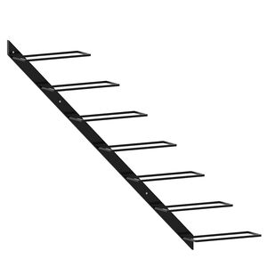 vidaXL Suport sticle de vin de perete pentru 7 sticle, negru, metal