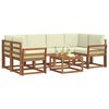 vidaXL Set de canapele de exterior cu pernă 7 pcs Natural și Crem