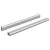vidaXL Șină pentru dressing 2 buc. Argintiu 464 x 15 x 29 mm