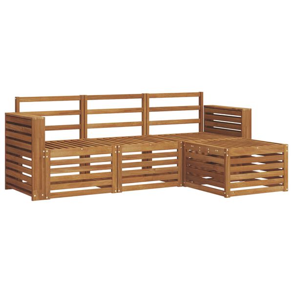 vidaXL Seturi de canapele 4 pcs natural Lemn Solid de Acacia