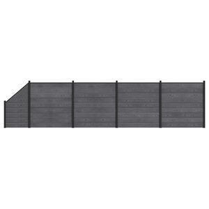 vidaXL Set de Gard 5 buc. 792 x 186 cm WPC și Aluminiu Gri