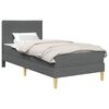 vidaXL Cadru de pat cu saltea Gri &icirc;nchis 90 x 190 cm Țesătură