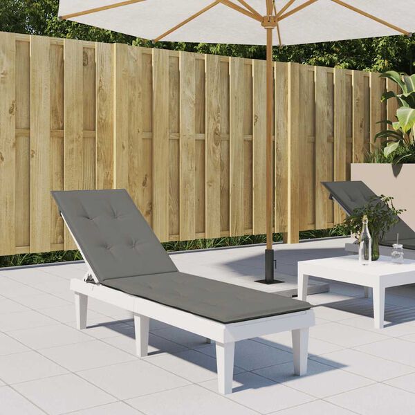 vidaXL Pernă de șezlong, melanj gri închis, (75+105) x 50 x 4 cm textil