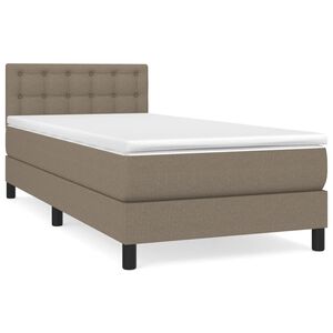 vidaXL Pat box spring cu saltea, gri taupe, 80x200 cm, textil