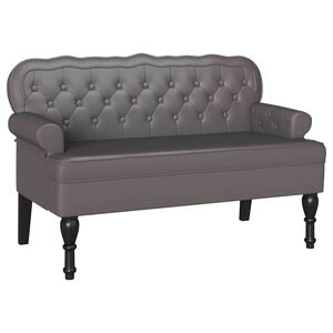 vidaXL Bancă Chesterfield Gri 119,5 x 64,5 x 75 cm Piele artificială
