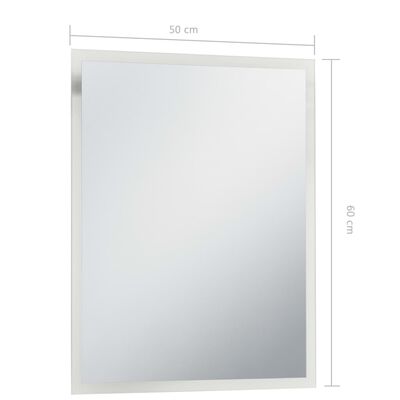 vidaXL Oglindă cu LED de perete pentru baie, 50 x 60 cm