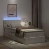 vidaXL Pat cu saltea și LED Alb pur 90 x 200 cm Piele artificială