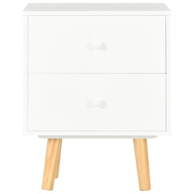vidaXL Noptiere, 2 buc., alb, 40 x 30 x 50 cm, lemn masiv de pin