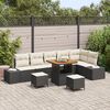 vidaXL Set de canapele pentru grădină cu pernă 9 pcs Negru Rattan poli